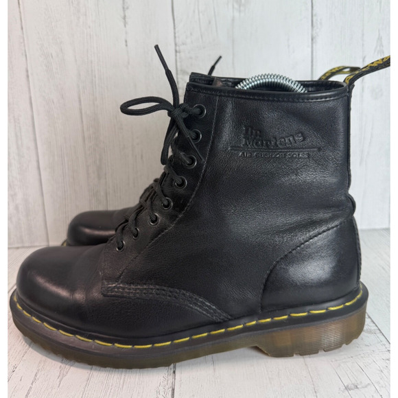 Dr Martens Black 1460 Boots Leather 8 Hole Lace Up Mns 10 Wms 11 Pascal Soft - Picture 1 of 15
